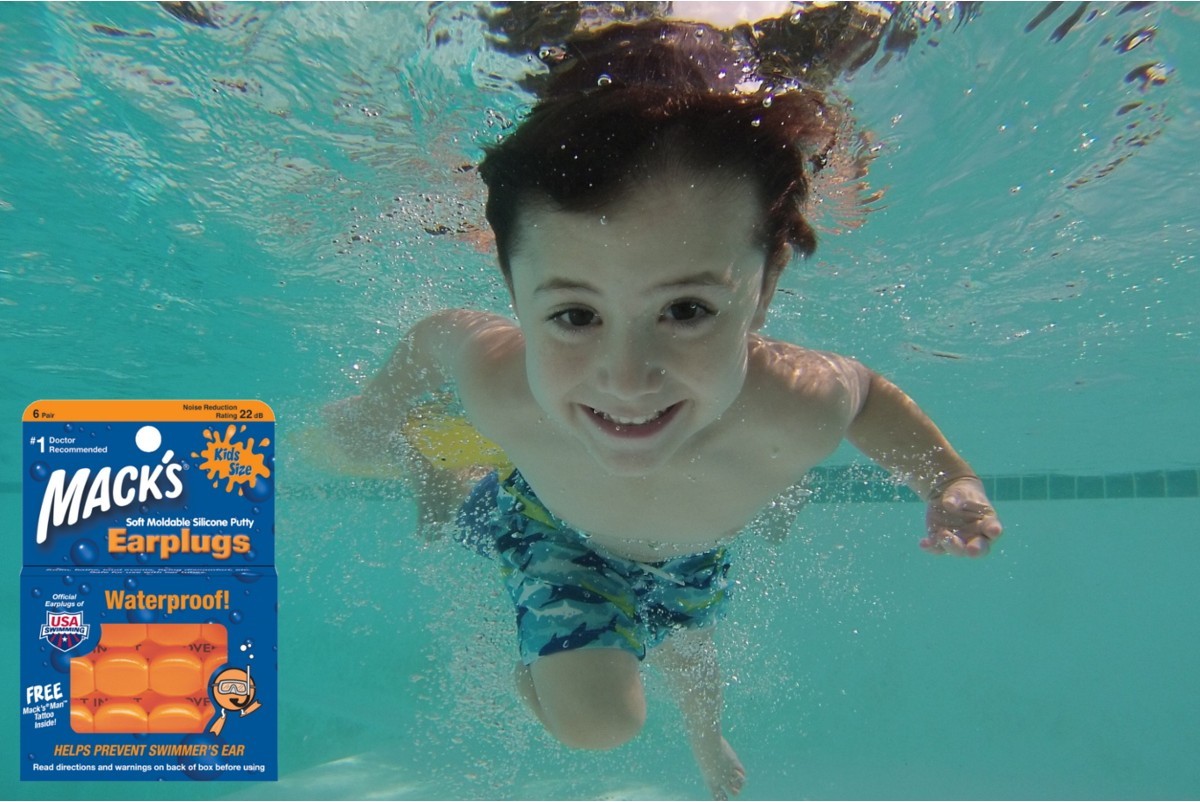 Mack's Soft Silicone Putty Children's Waterproof Ear Plugs - Kids Size - 6 Pair