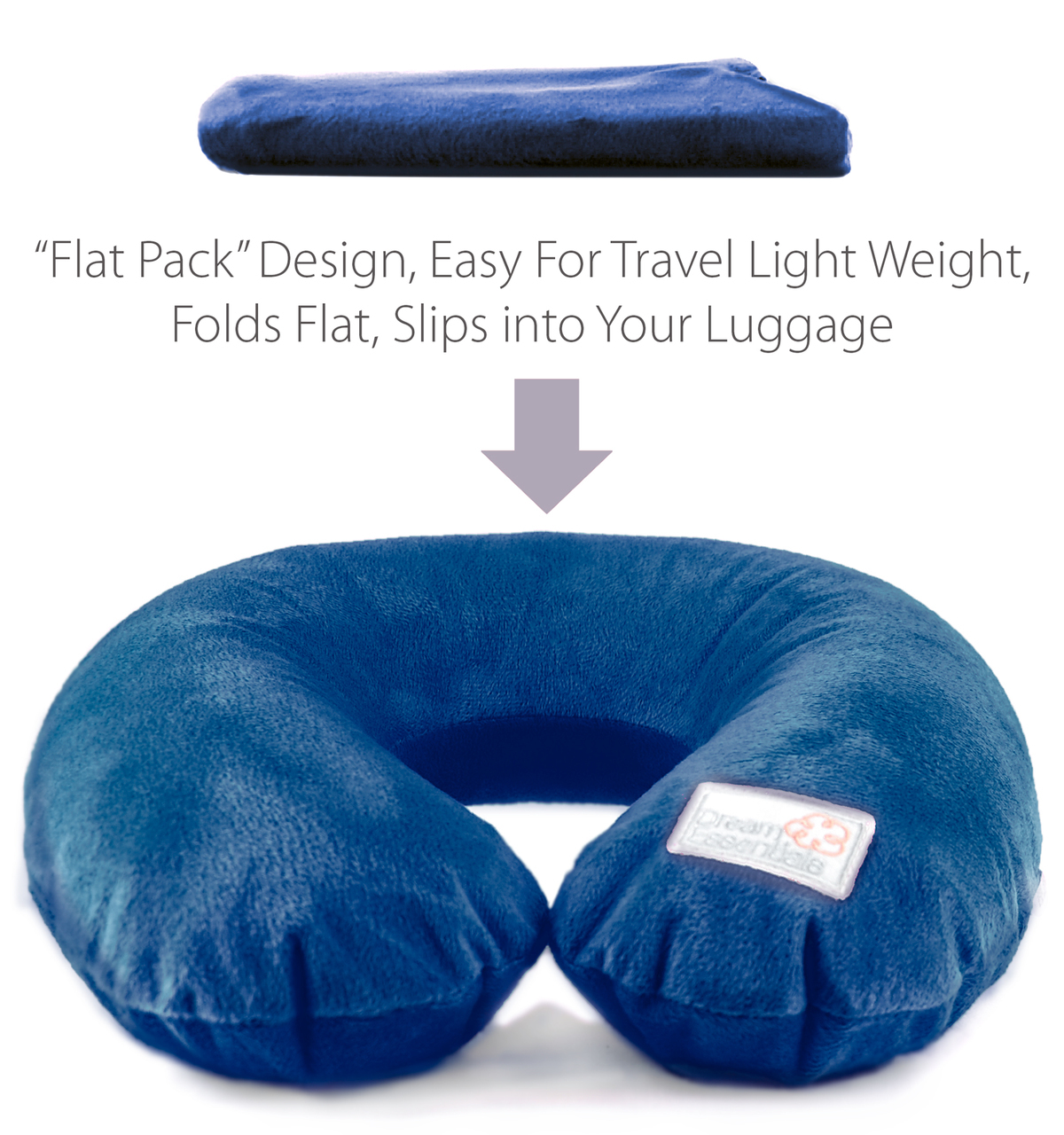 Inflatable Neck Pillow With Soft Plush Cover Sleep And Sound